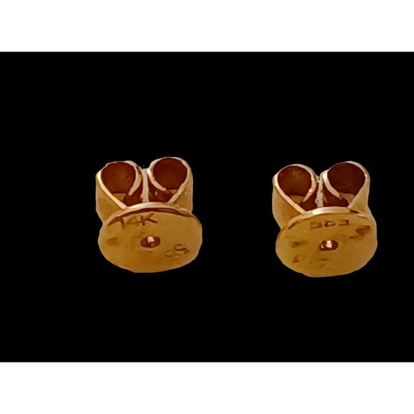 14k Solid Yellow Gold Diamond Pearl Cluster Dangle Stud Earrings 1.75" 3.7 Grams - Picture 7 of 7